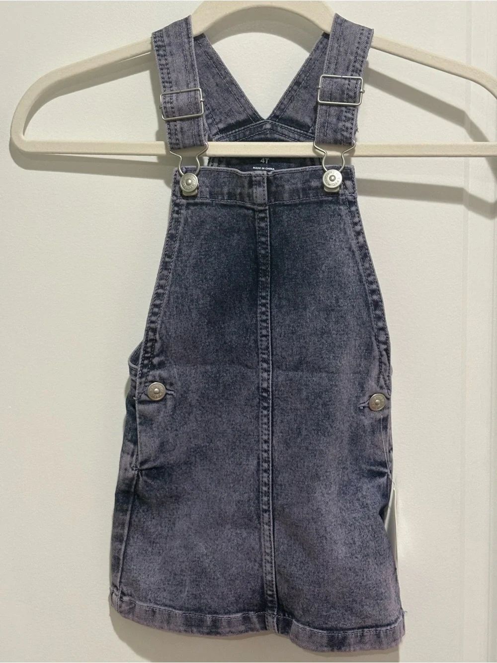 Epic Threads Girls' Washed Black Denim Pinafore Dress